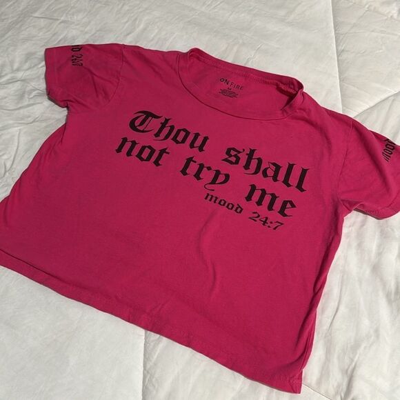 On Fire 100% Cotton Moody Magenta Tee M - Picture 2 of 8